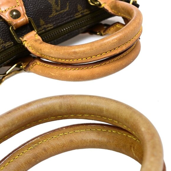 LOUIS VUITTON Mini Speedy 2Way Hand Bag Monogram Leather Brown - Picture 8 of 15
